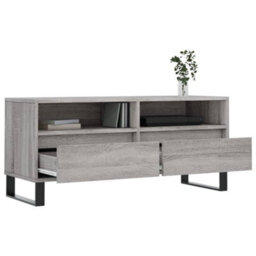Berkfield Sturdy Tv Cabinet Grey Sonoma 100X34.5X44.5 Cm Engineered Wood - thumbnail 4