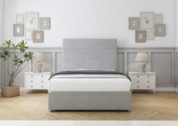 "Comfort Rosa Silver Plush Divan Bed Base No Drawers - 26"" Strutted  3' Single" - thumbnail 1