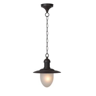 Lucide Aruba Cottage Pendant Light Outdoor - 25Cm - 1Xe27 - Ip44 - Rust Brown - Special Offer - image 1