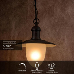 Lucide Aruba Cottage Pendant Light Outdoor - 25Cm - 1Xe27 - Ip44 - Rust Brown - Special Offer - thumbnail 2