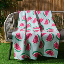 OHS Watermelon Fleece Throw Bedspread Sofa Chair Garden Travel Soft Warm Car Blanket - thumbnail 1
