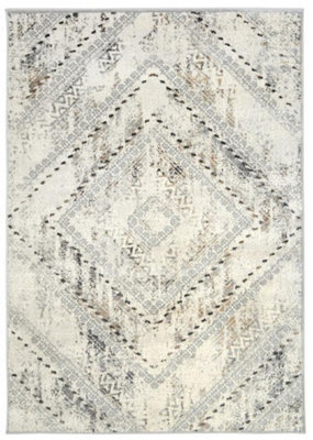 The Rugs Abstract Collection Vintage Design Rug In Grey  D176 - image 1