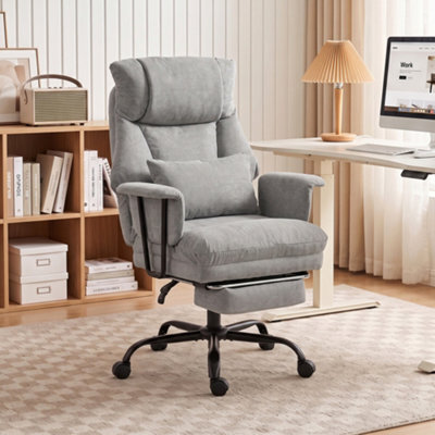 Homcom 180Kg Office Chair, Desk Chair With Lumbar Support, Grey - image 1