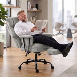 Homcom 180Kg Office Chair, Desk Chair With Lumbar Support, Grey - thumbnail 9
