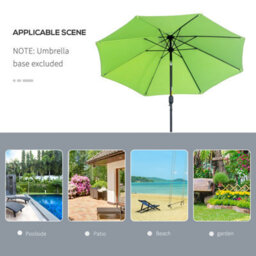 Outsunny 2.7M Patio Umbrella Outdoor Sunshade Canopy W/ Tilt And Crank Green - thumbnail 7