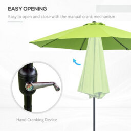 Outsunny 2.7M Patio Umbrella Outdoor Sunshade Canopy W/ Tilt And Crank Green - thumbnail 4