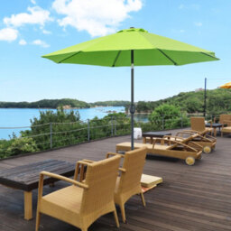 Outsunny 2.7M Patio Umbrella Outdoor Sunshade Canopy W/ Tilt And Crank Green