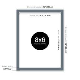 8X6 Grey Picture Frame (15.2 X 20.3Cm) Poster, Photo, Artwork, Gallery Wall Or Print - thumbnail 3