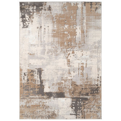 Loomed Beige Soft Abstract Modern Living Room Area Rug - 150 X 80Cm - image 1