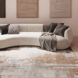 Loomed Beige Soft Abstract Modern Living Room Area Rug - 150 X 80Cm - thumbnail 2