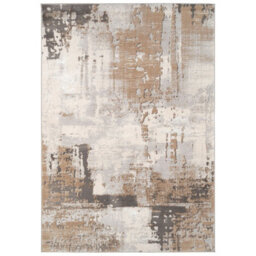 Loomed Beige Soft Abstract Modern Living Room Area Rug - 150 X 80Cm