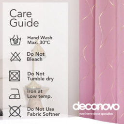 Deconovo Window Treatment Eyelet Room Darkening Curtains, Gold Wave Foil Printed Blackout Curtains, W52 X L84 Inch, Pink, 1 Pair - thumbnail 9