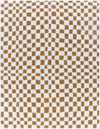 Livabliss Freud-Modern Ivory Brown High Pile Checkered Living Dining Bedroom Rug 200 X 275 Cm Easy Care, Non Shedding - thumbnail 1