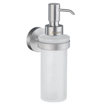 Smedbo Frosted Glass 200Ml Soap Dispenser With Round Wall Mount