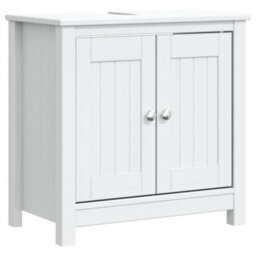 Berkfield Rustic Bathroom Sink Cabinet Berg White 60X34X59 Cm Solid Wood Pine