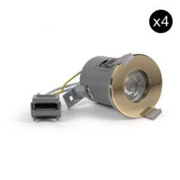 4 Pack - Polished Brass Gu10  Fire Rated Downlight - Ip65 - Se Home - thumbnail 1