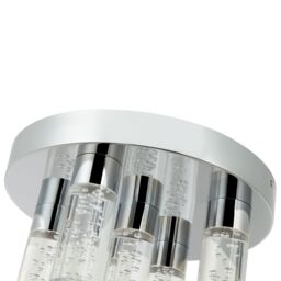 GoodHome Myvat Acrylic & Metal Chrome Effect 5 Lamp Bathroom Led Ceiling Light - thumbnail 4