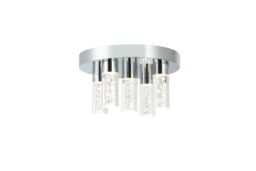 GoodHome Myvat Acrylic & Metal Chrome Effect 5 Lamp Bathroom Led Ceiling Light - thumbnail 2