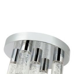 GoodHome Myvat Acrylic & Metal Chrome Effect 5 Lamp Bathroom Led Ceiling Light - thumbnail 8