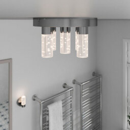 GoodHome Myvat Acrylic & Metal Chrome Effect 5 Lamp Bathroom Led Ceiling Light