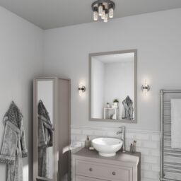 GoodHome Myvat Acrylic & Metal Chrome Effect 5 Lamp Bathroom Led Ceiling Light - thumbnail 6
