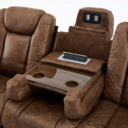 More4Homes Ashton 3 Seater Fabric Auto Recliner Sofa Brown - thumbnail 8