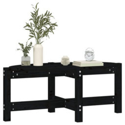Berkfield Coffee Table Black 87X48X35 Cm Solid Wood Pine - thumbnail 4