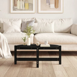 Berkfield Coffee Table Black 87X48X35 Cm Solid Wood Pine - thumbnail 3