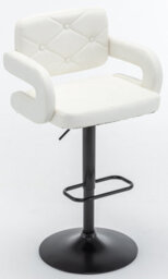 Set Of 2 White High Alicante Faux Leather Bar Stools Gas Lift Breakfast Kitchen Island Chairs Plush Padded Seats - thumbnail 5