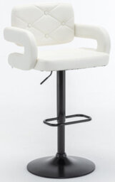 Set Of 2 White High Alicante Faux Leather Bar Stools Gas Lift Breakfast Kitchen Island Chairs Plush Padded Seats - thumbnail 4