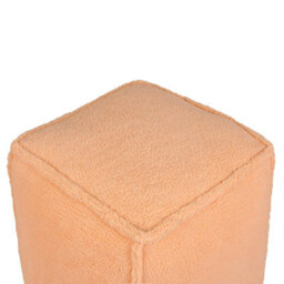 Beliani Orange 40Cm Square Teddy Bouclé Pouffe - Fluffy Footstool, Lightweight And Ready To Use - thumbnail 5