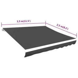 Berkfield Awning Top Sunshade Canvas Anthracite 350X250 Cm - thumbnail 5