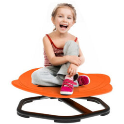 Aiyaplay Planet-Shaped Kids Swivel Chair, Sensory Spinning Chair, Orange - thumbnail 2