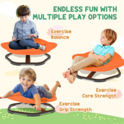 Aiyaplay Planet-Shaped Kids Swivel Chair, Sensory Spinning Chair, Orange - thumbnail 6