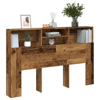 Berkfield Headboard Cabinet Old Wood 160X19X103.5 Cm Engineered Wood - image 1
