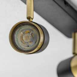 CGC Lighting Cgc Orio Black And Brushed Gold Double Two Head Gu10  Adjustable Ceiling Spot Light Bar - thumbnail 3