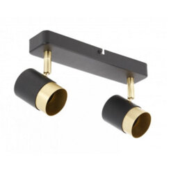 CGC Lighting Cgc Orio Black And Brushed Gold Double Two Head Gu10  Adjustable Ceiling Spot Light Bar - thumbnail 5