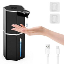 Black 360Ml Automatic Soap Dispenser Touchless Gel Sanitizer Sensor Usb Rechargeable - thumbnail 1