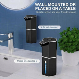 Black 360Ml Automatic Soap Dispenser Touchless Gel Sanitizer Sensor Usb Rechargeable - thumbnail 3
