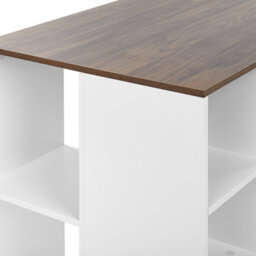 Beliani Home Desk 120 X 60 Cm - Dark Brown Melamine Top, Black Metal Legs - thumbnail 7