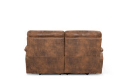 Faux Leather Suede Brown 2 Seater Manual Recliner Sofa - thumbnail 7