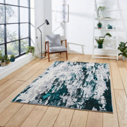 Grey Green Abstract Modern Easy To Clean Abstract Rug For Dining Room-160Cm X 220Cm - thumbnail 1