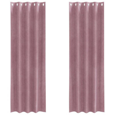Berkfield Modern Blackout Curtains With Eyelets 2 Pcs Dark Pink Velvet