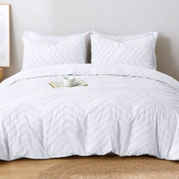 Lazzaro Tufted King Size Duvet Cover Sets Ultrasoft Easy Care King Size Bedding Set With Zipper Closure - thumbnail 1