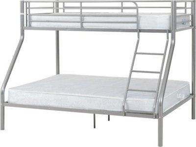 Seconique Tandi Triple Sleeper Bunk Bed In Silver Finish Full Sized Double As The Bottom Bunk - image 1