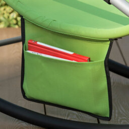 Sobuy Ogs28-Gr, Outdoor Garden Rocking Sun Lounger Recliner Relaxing Chair With Headrest And Side Bag, Green,w147Xd63Xh85 - thumbnail 7