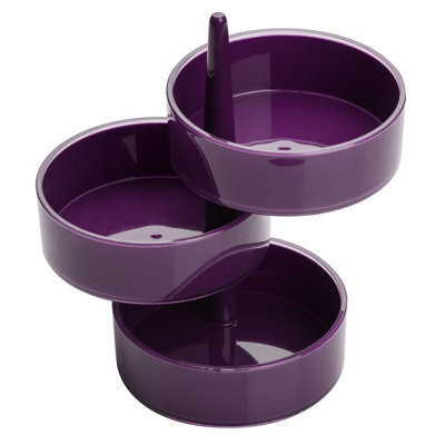 Orsina 3Pc Purple Plastic Rotary Storage Tray Set - image 1