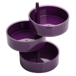 Orsina 3Pc Purple Plastic Rotary Storage Tray Set - thumbnail 1