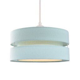 Happy Homewares Contemporary Quality Duck Egg Linen Fabric Triple Tier Ceiling Pendant Shade - thumbnail 2