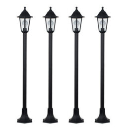 Valuelights Mayfair 4 Pack Traditional Victorian Style 1.2M Black Ip44 Outdoor Garden Lamp Post Lights - thumbnail 1